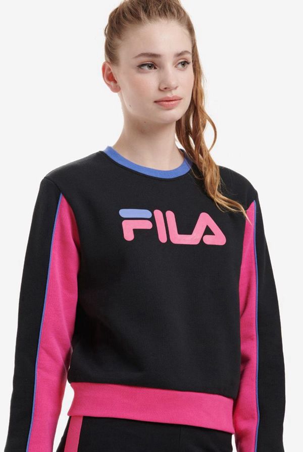 Sudaderas Fila Mujer Negras / Azules - Nuria Colour Block - España 619480LBP